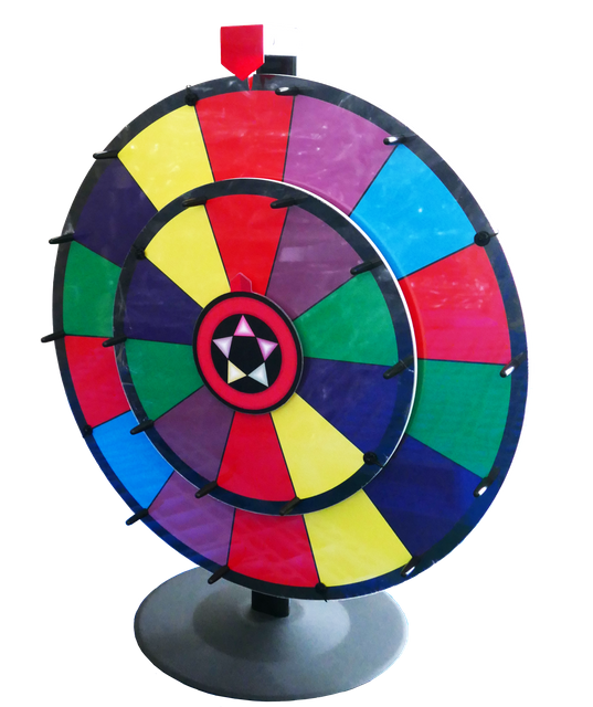  two pointer 15+24 inches prize wheel with iron base