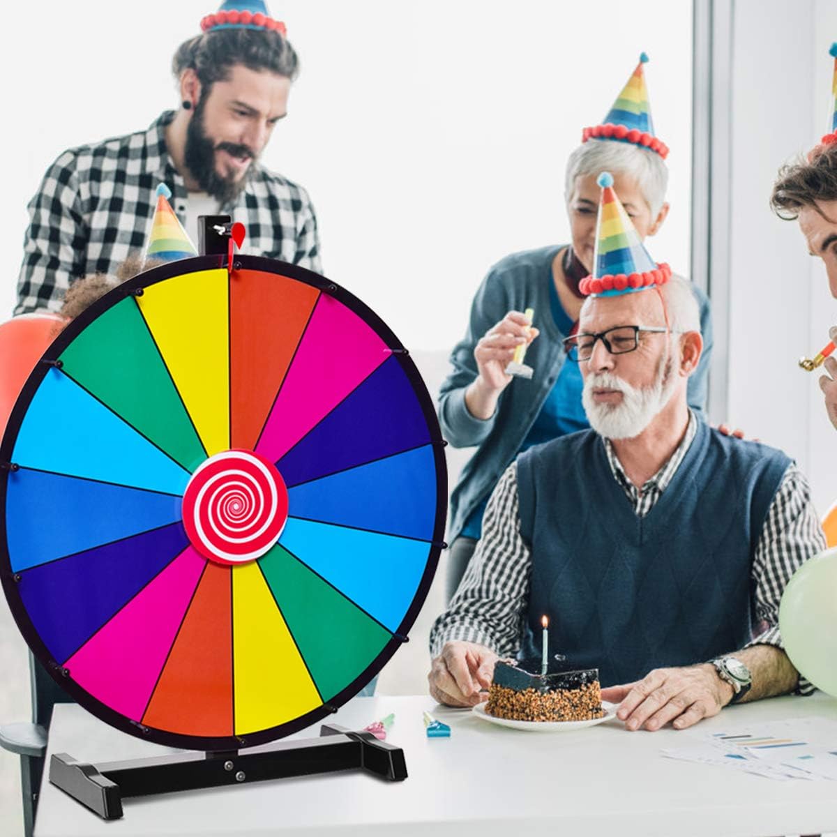 24inches Manufacturer Customization Colorful Tabletop Spinning Prize Wheel Game Lucky Draw of Fortune for Party And Promotion