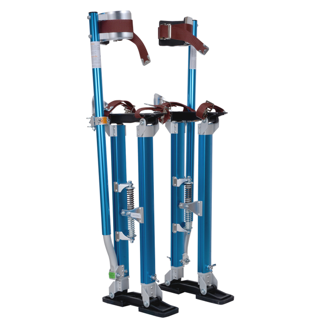 Aluminum Tool Stilts Silver Blue Adjustable 24 Inch 
