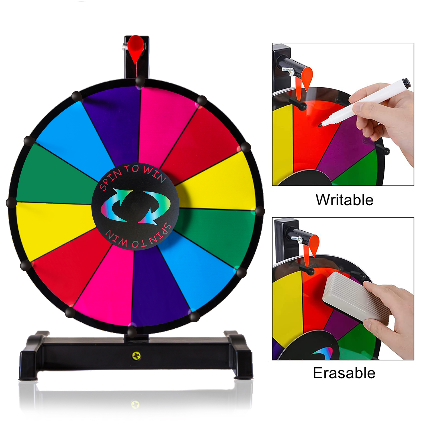 Factory Wholesale 12 Inches Prize Wheel with plastic base 