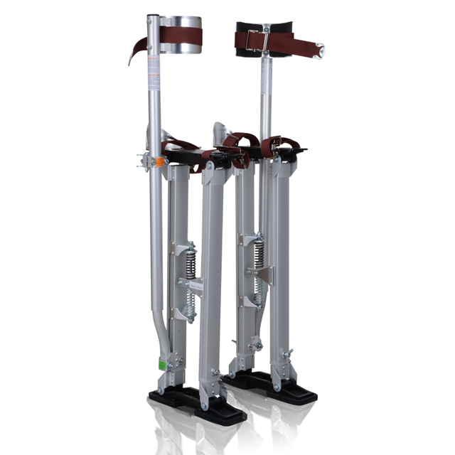 Aluminum Tool Stilts Silver Blue Adjustable 24 Inch 