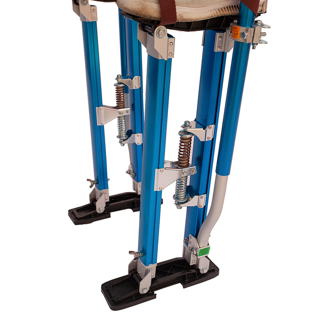 Aluminum Tool Stilts Silver Blue Adjustable 18 Inch 