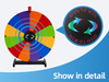 Assembly wheel telescoping prize wheel with tabletop stand