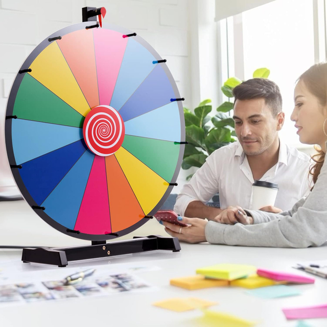 24inches Manufacturer Customization Colorful Tabletop Spinning Prize Wheel Game Lucky Draw of Fortune for Party And Promotion
