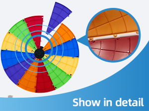 Assembly wheel telescoping prize wheel with tabletop stand