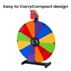 Assembly wheel telescoping prize wheel with tabletop stand
