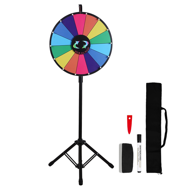 telescoping iron base prize wheel with tripod 