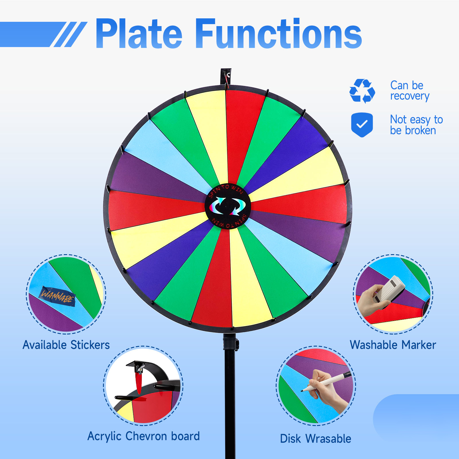 Customized 30 Inch Prize Wheel Large Size