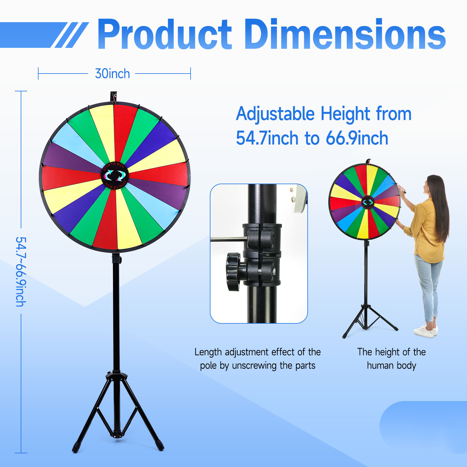 Customized 30 Inch Prize Wheel Large Size