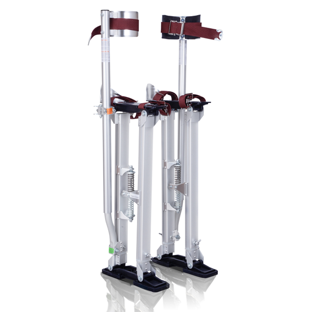 18''-30'' Drywall Stilts Adjustable Heights Aluminum Stilts with Protective Knee Pads for Sheetrock Drop Ceiling Painting Painter or High Shrub Trimming