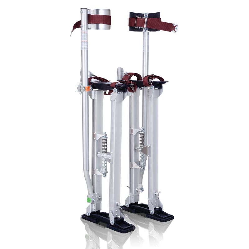 18''-30'' Drywall Stilts Adjustable Heights Aluminum Stilts with Protective Knee Pads for Sheetrock Drop Ceiling Painting Painter or High Shrub Trimming
